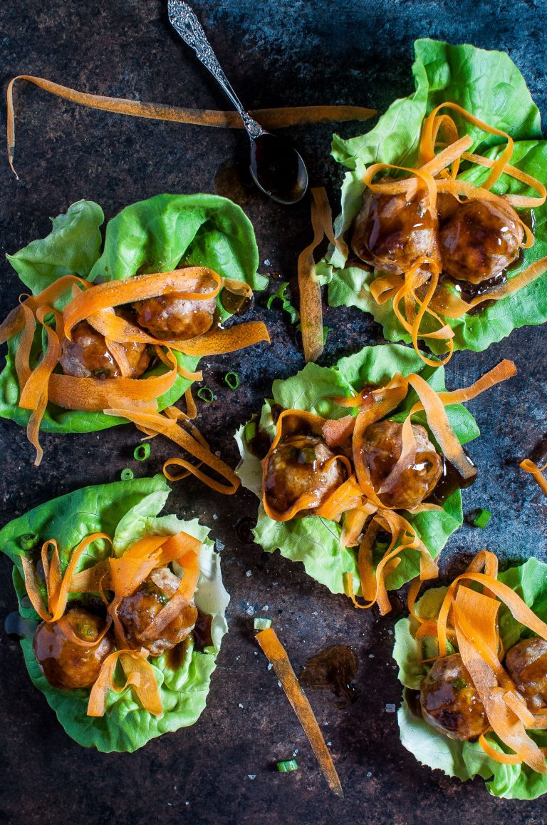 Teriyaki Meatball Lettuce Wraps Salt Lavender