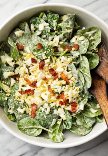 Spinach Salad with Bacon and Eggs • Salt & Lavender