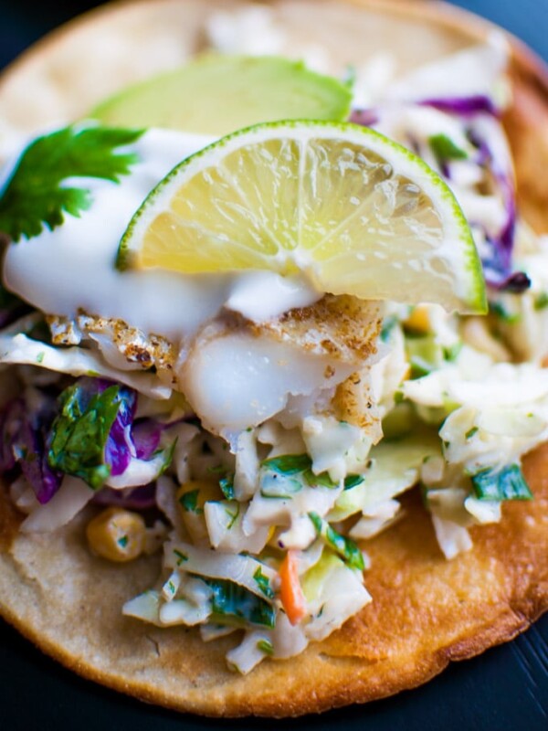 Fish Tostadas with Yogurt Slaw - Salt & Lavender