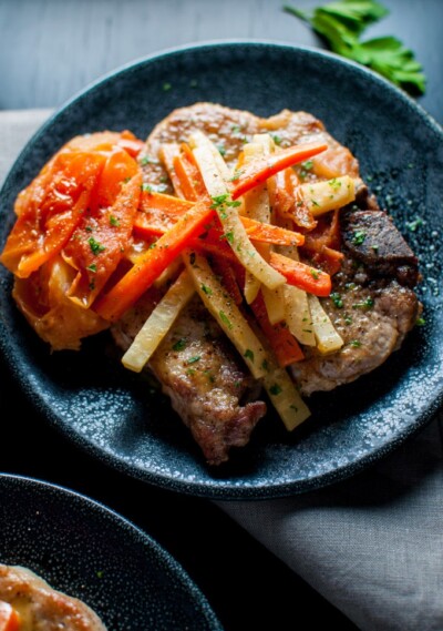 Pork Chops With White Wine Carrots And Celeriac Czech Pork Recipe Salt Lavender