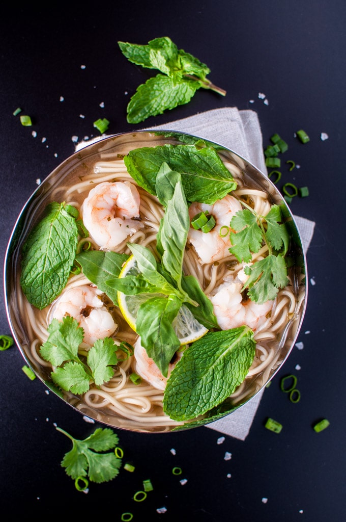 Asian Style Shrimp and Noodle Soup • Salt & Lavender