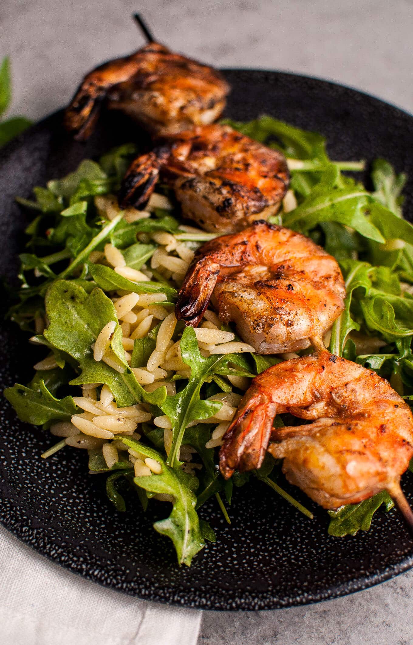 Grilled Shrimp, Orzo, and Arugula Salad • Salt & Lavender