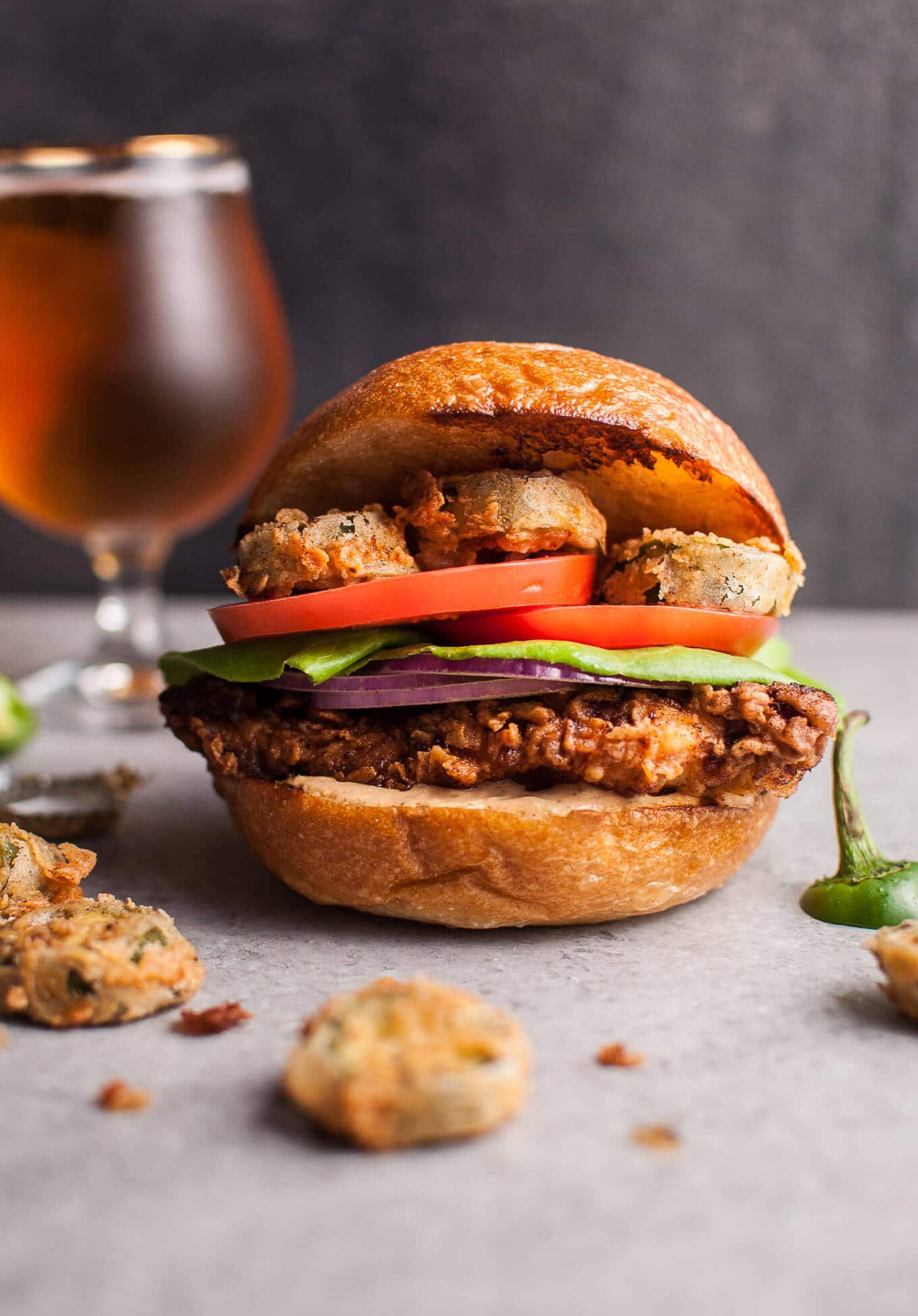 Southwest Fried Chicken Sandwich with Fried Jalapenos • Salt