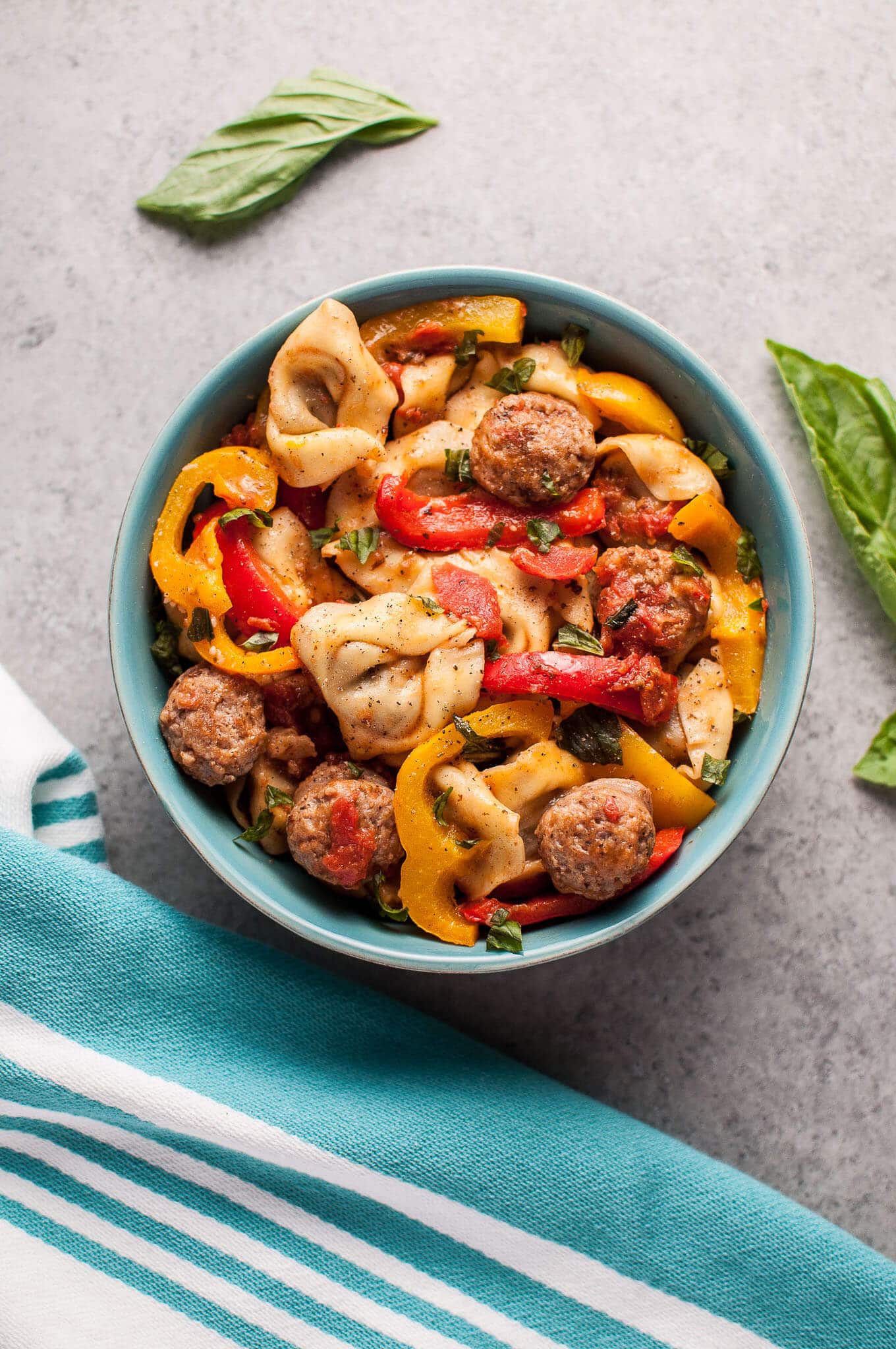 Sausage Tortellini Skillet with Peppers • Salt & Lavender