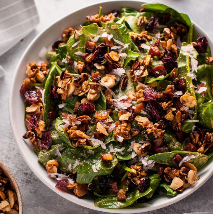 Spinach Salad With Crispy Pancetta And Candied Nuts • Salt And Lavender 0418