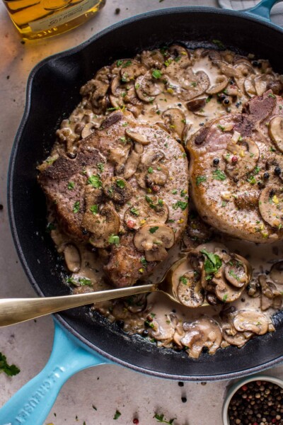 Pork Chops in an Irish Whiskey Cream Sauce • Salt & Lavender