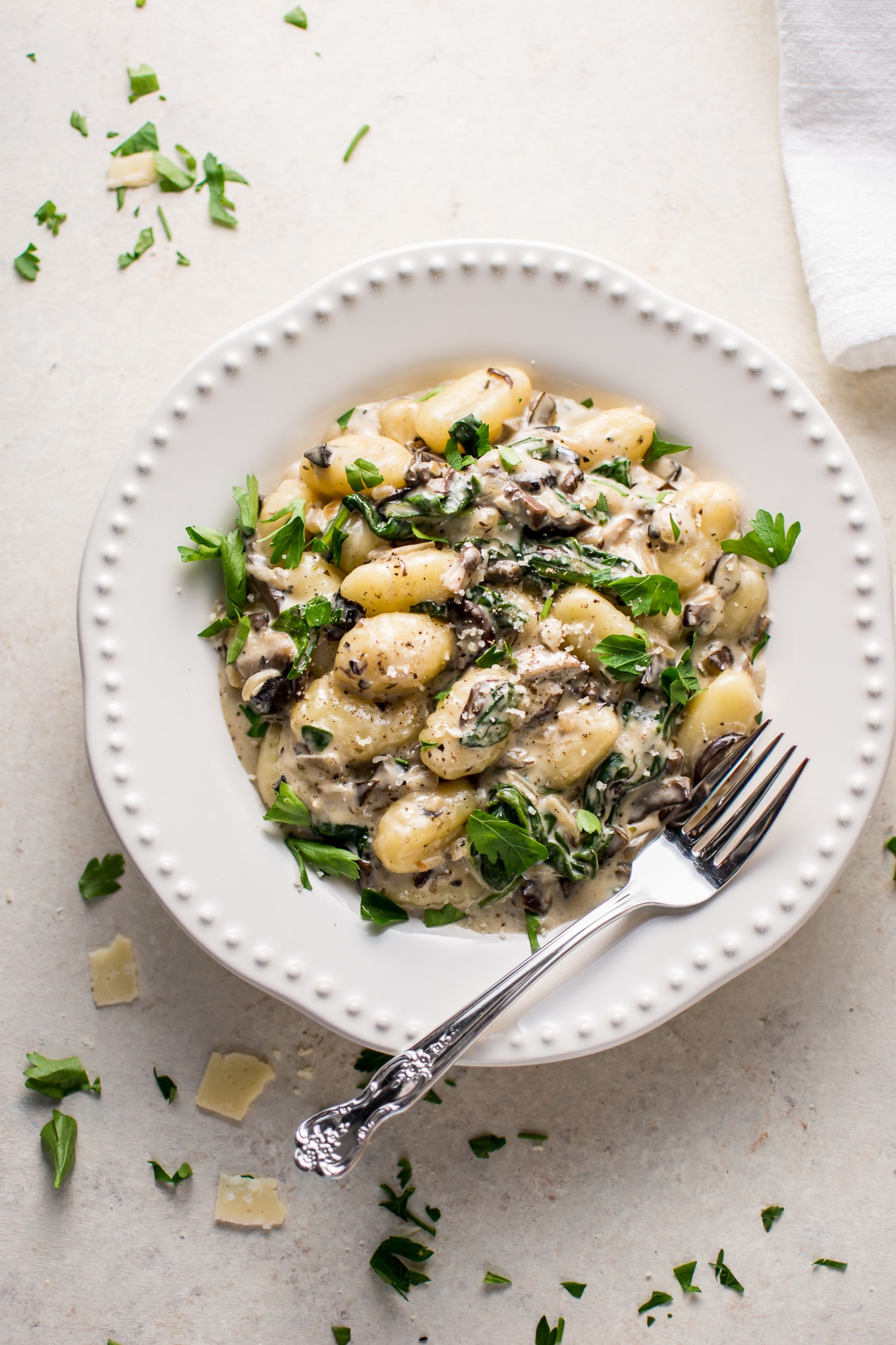 Creamy Mushroom and Spinach Gnocchi • Salt & Lavender