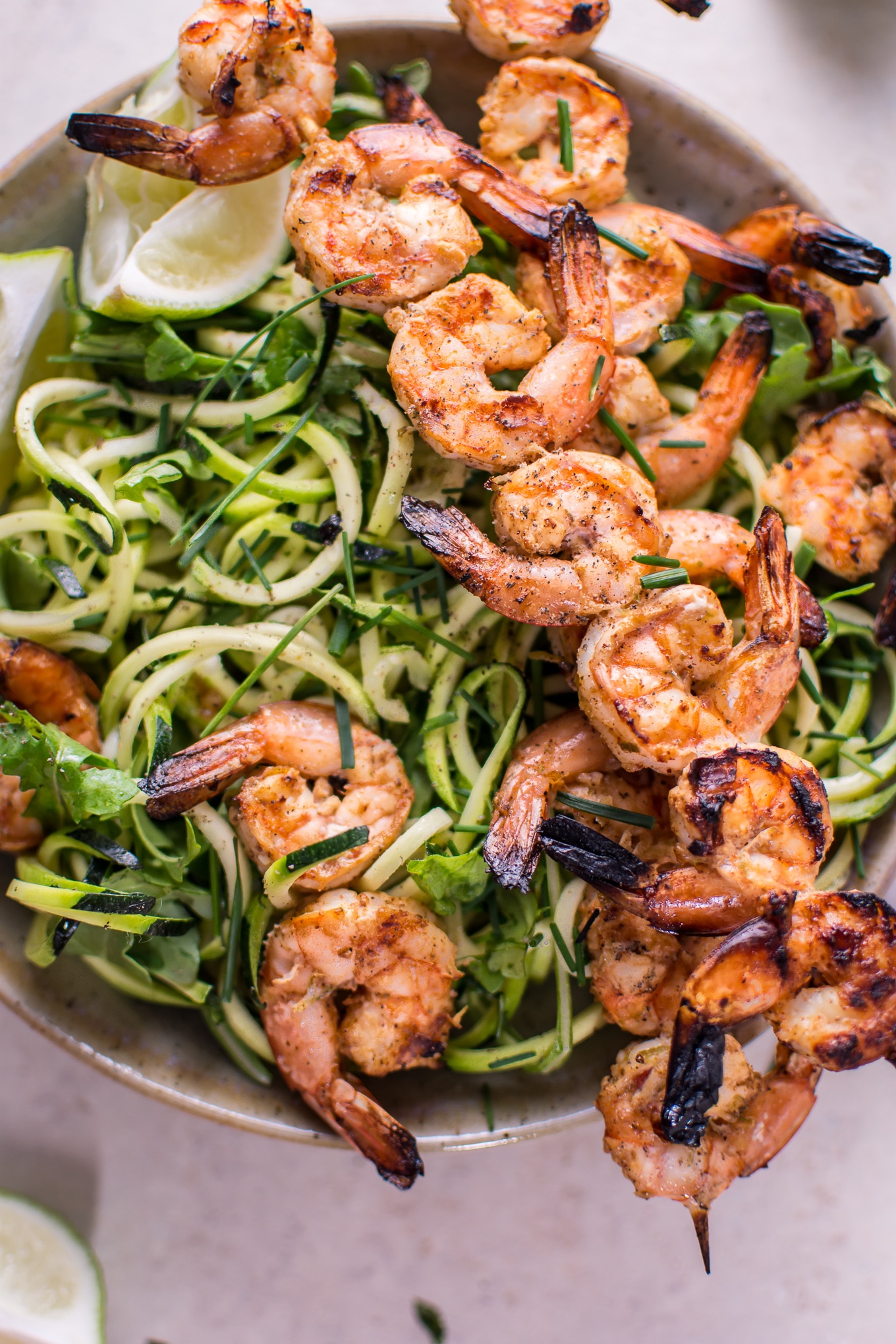 Grilled Chili Lime Shrimp Zoodles • Salt & Lavender