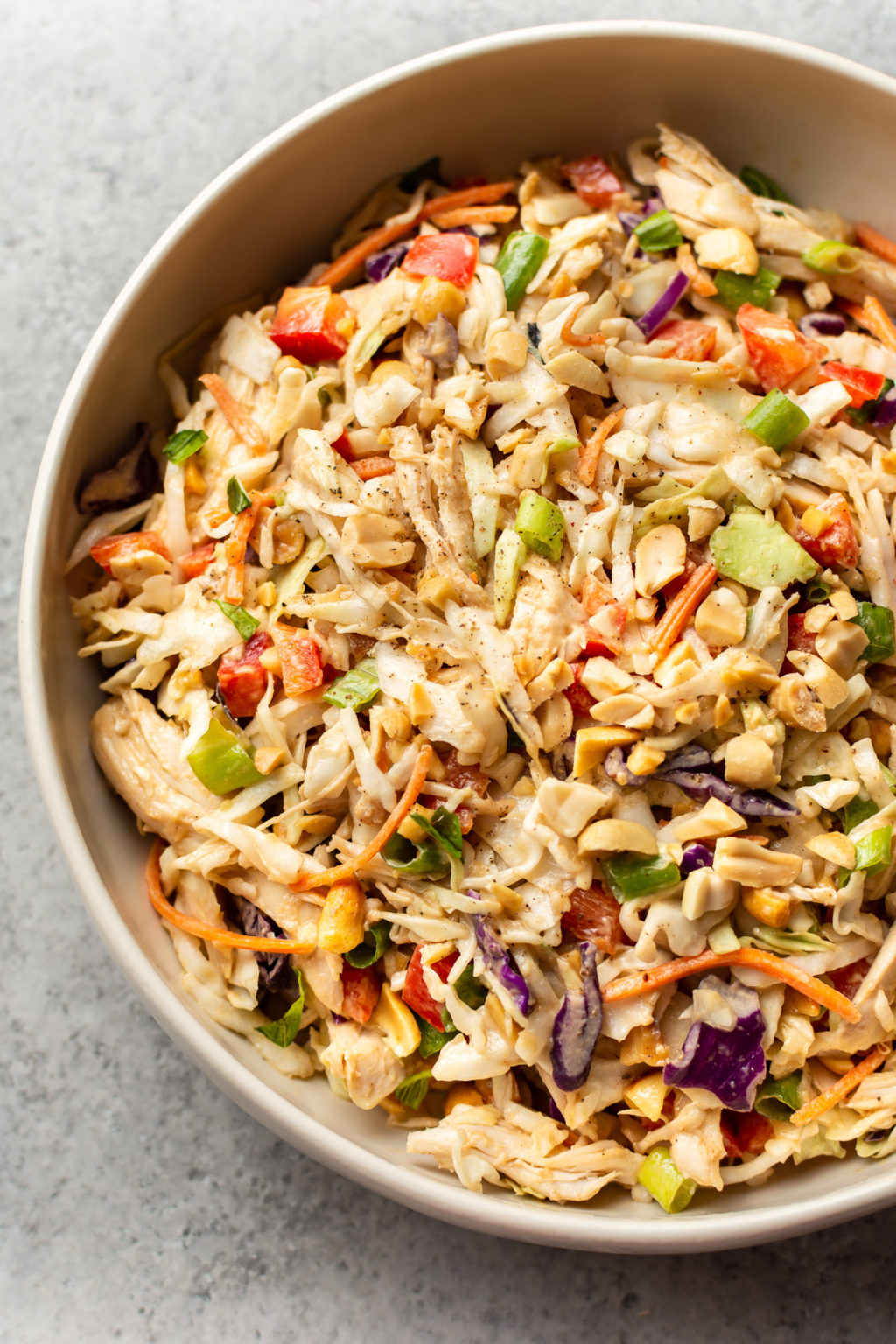 Thai Chicken Salad with Peanut Dressing • Salt & Lavender