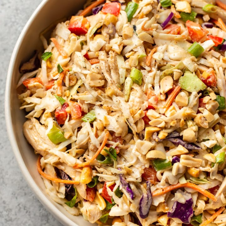 Thai Chicken Salad with Peanut Dressing • Salt & Lavender