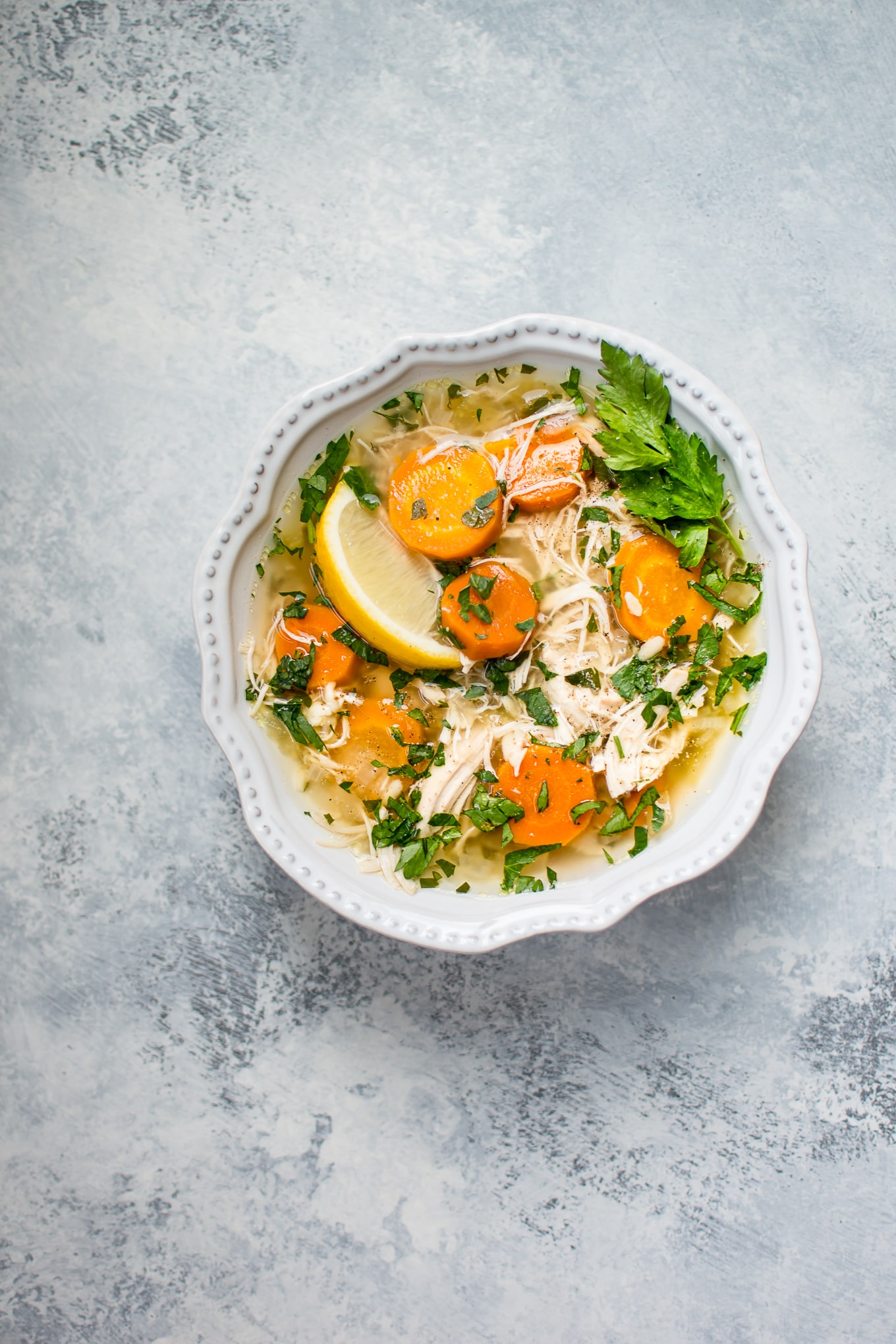 Crockpot Lemon Chicken Orzo Soup • Salt & Lavender