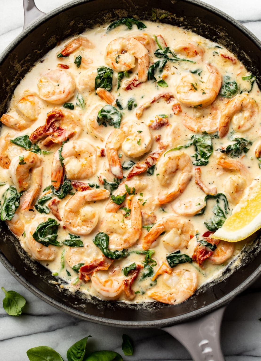 Easy Creamy Tuscan Shrimp Recipe • Salt & Lavender