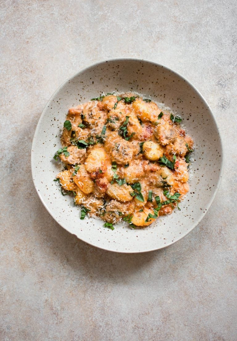 One Pan Creamy Gnocchi With Sausage Salt Lavender