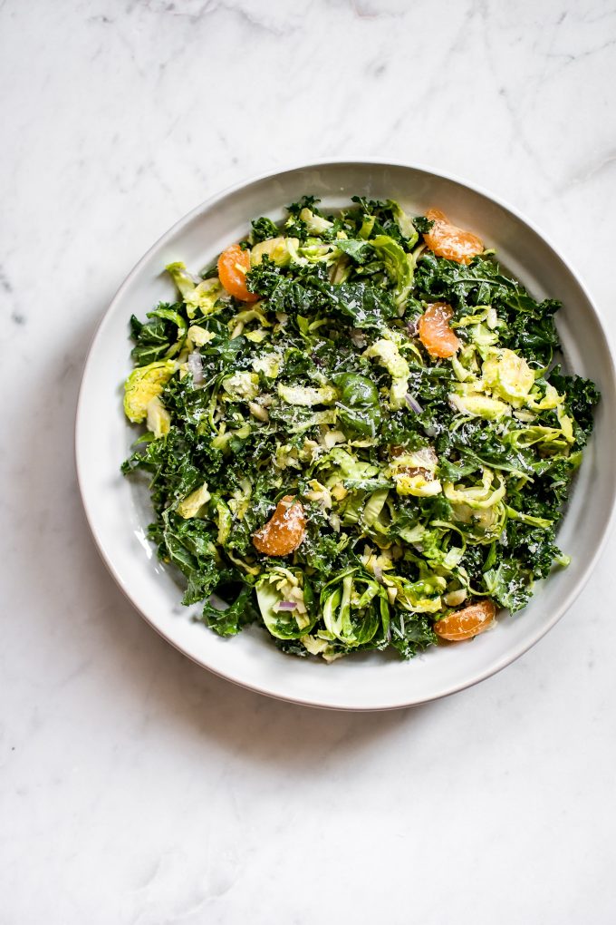 Shredded Kale And Brussels Sprouts Salad • Salt And Lavender