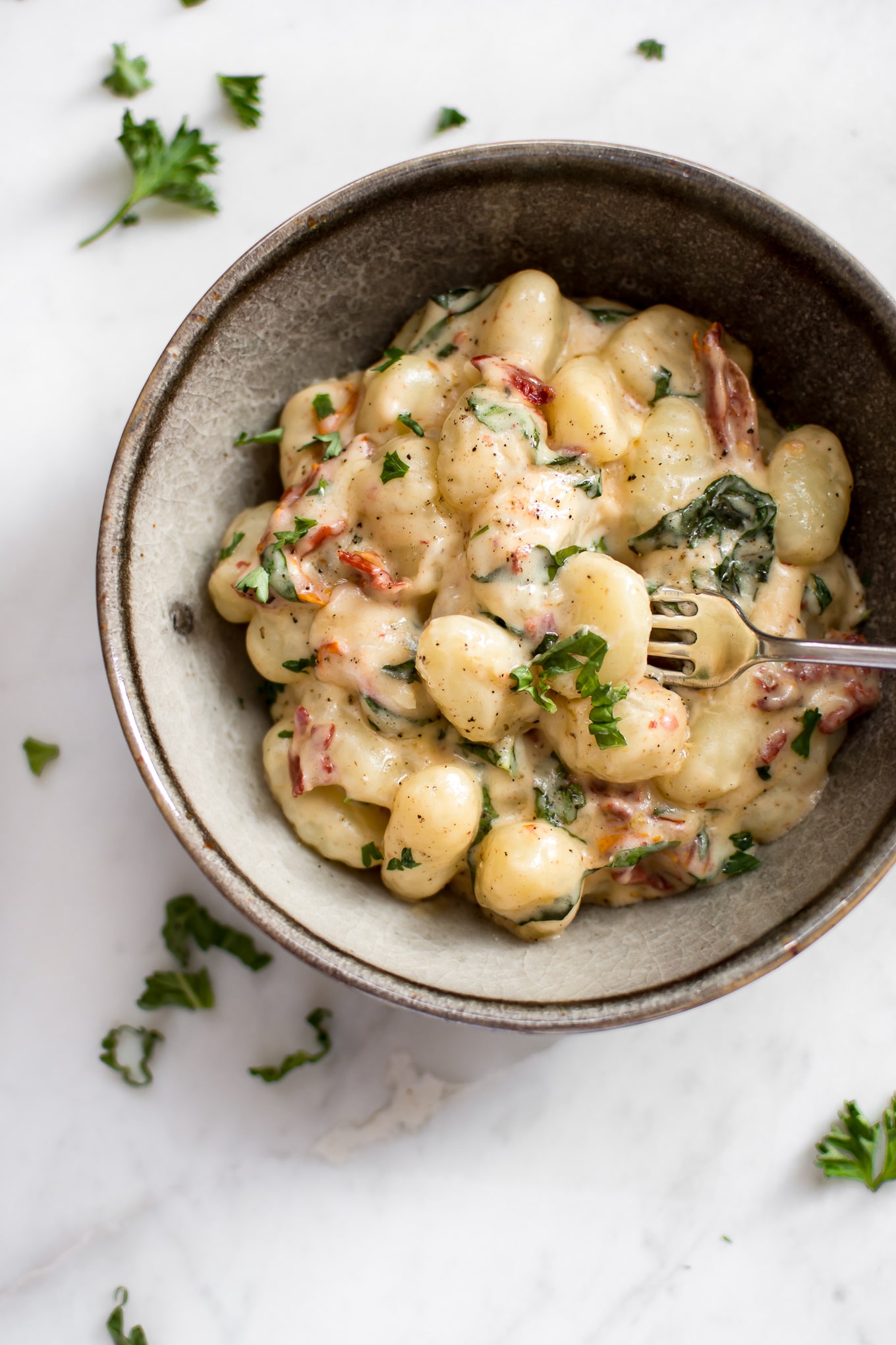 15 Minute One Pan Creamy Sun Dried Tomato And Basil Gnocchi • Salt