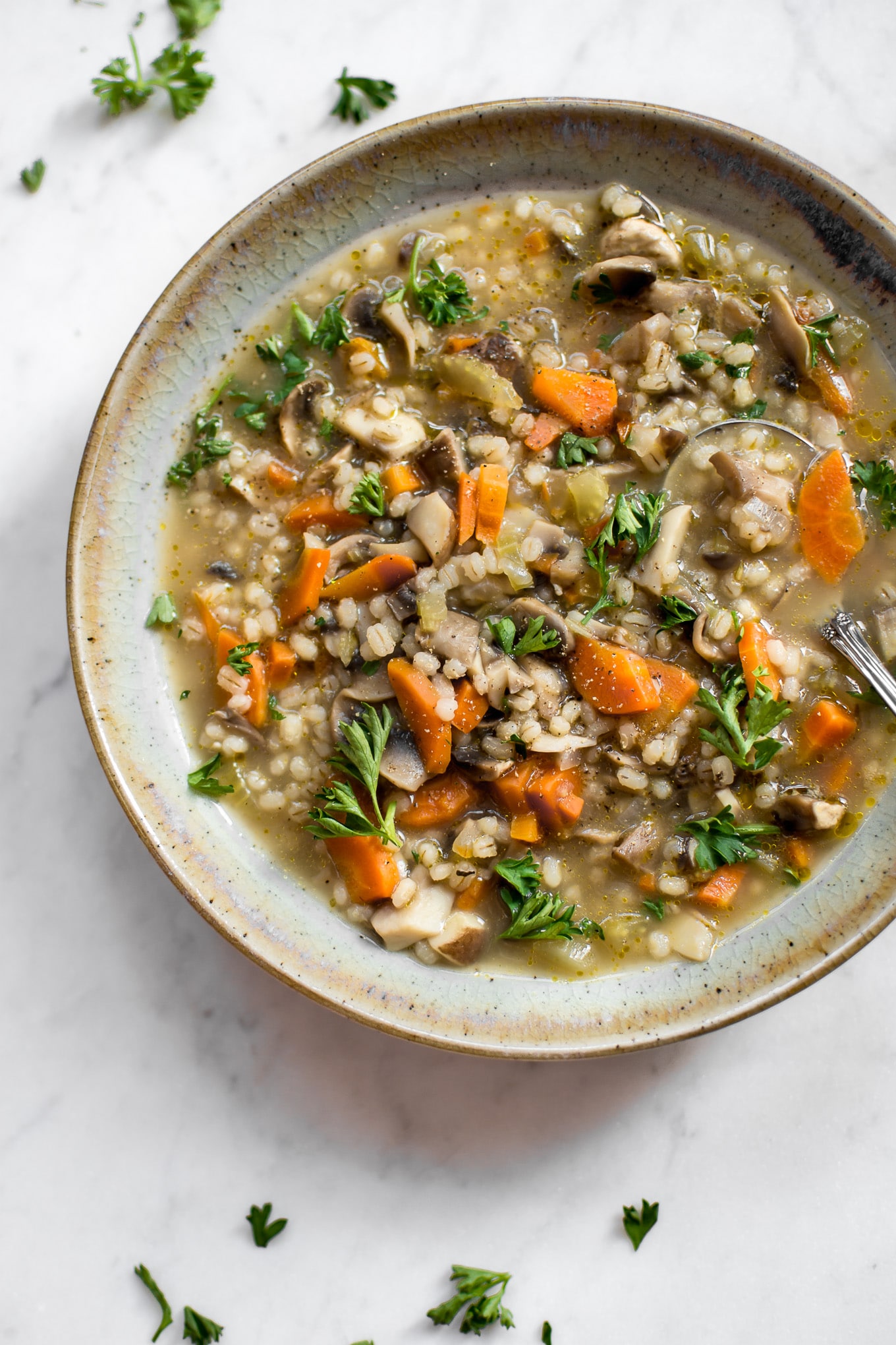 Vegan Mushroom Barley Soup • Salt & Lavender