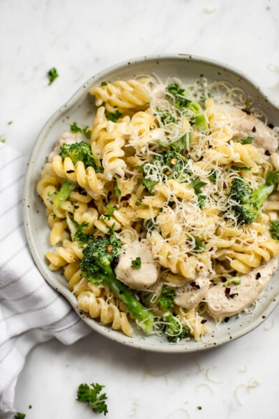 One Pot Chicken and Broccoli Pasta • Salt & Lavender