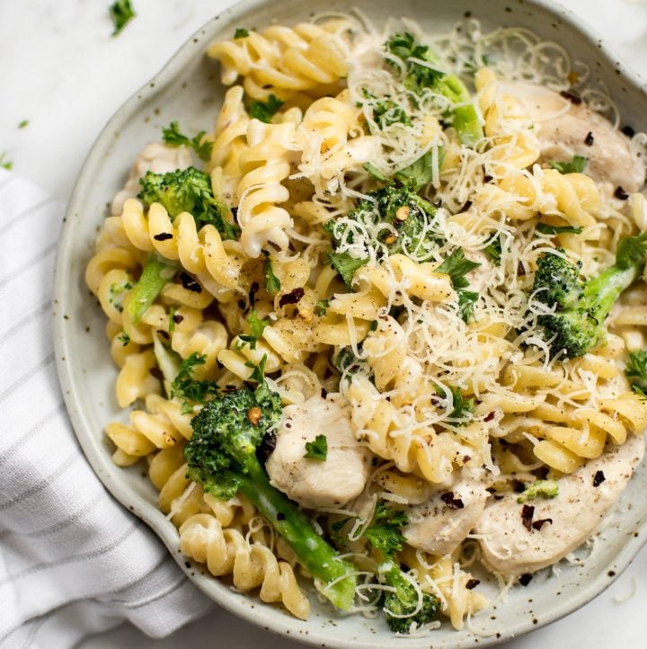 One Pot Chicken and Broccoli Pasta • Salt & Lavender