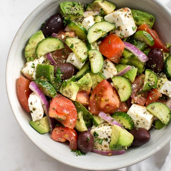 Avocado Greek Salad Recipe • Salt & Lavender