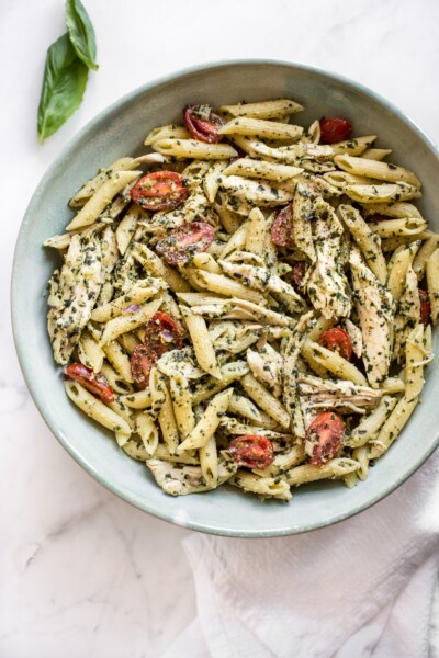 Chicken Pesto Pasta Salad • Salt & Lavender