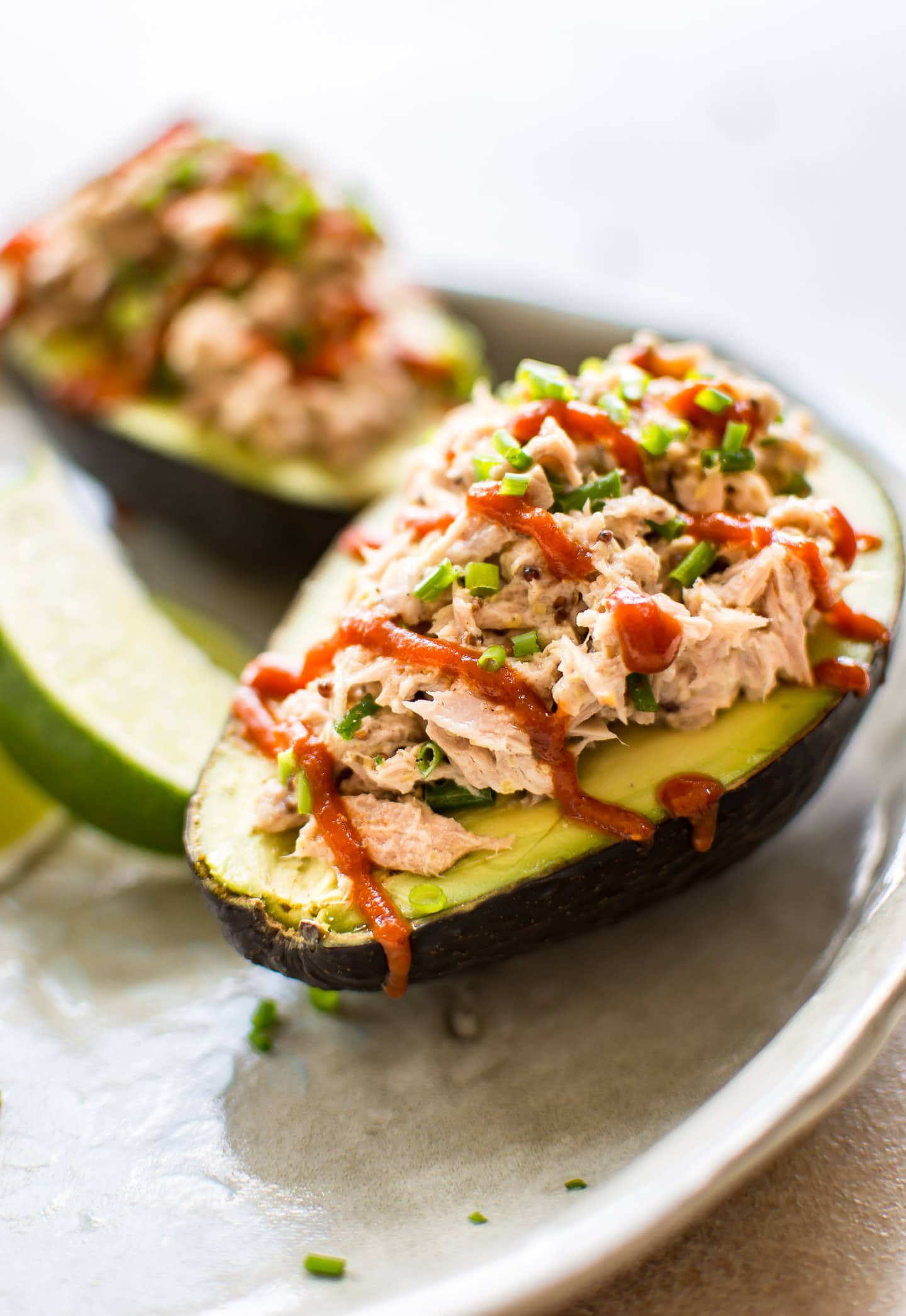 Spicy Tuna Stuffed Avocado • Salt & Lavender