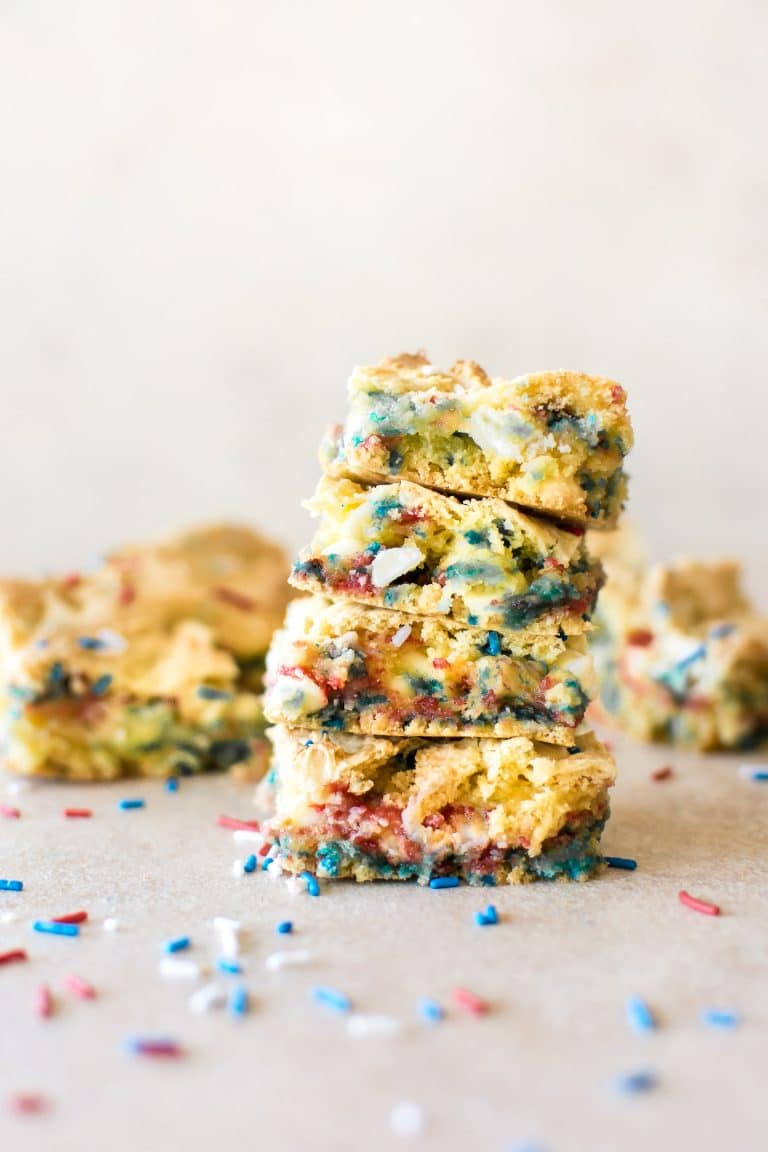 Red, White, and Blue Funfetti Blondies • Salt & Lavender