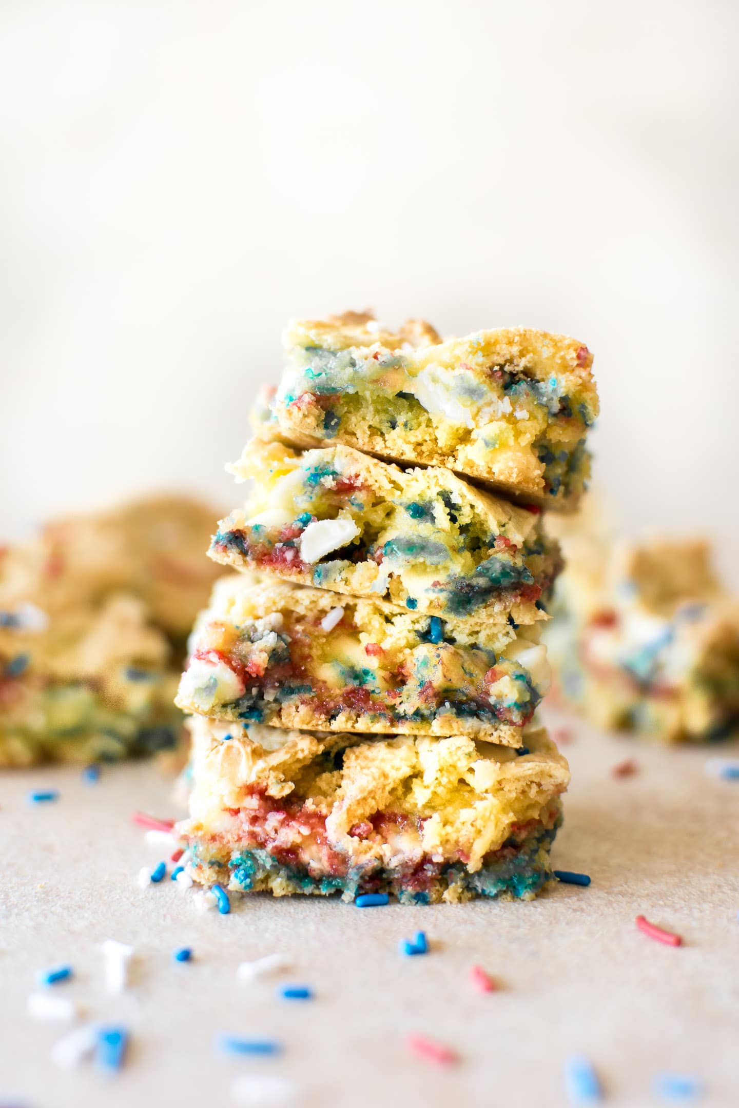 Red, White, and Blue Funfetti Blondies • Salt & Lavender