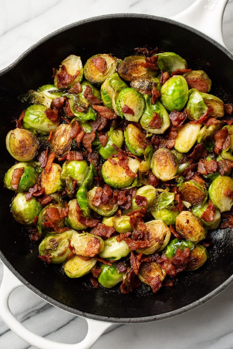 Easy Brussels Sprouts and Bacon Recipe • Salt & Lavender