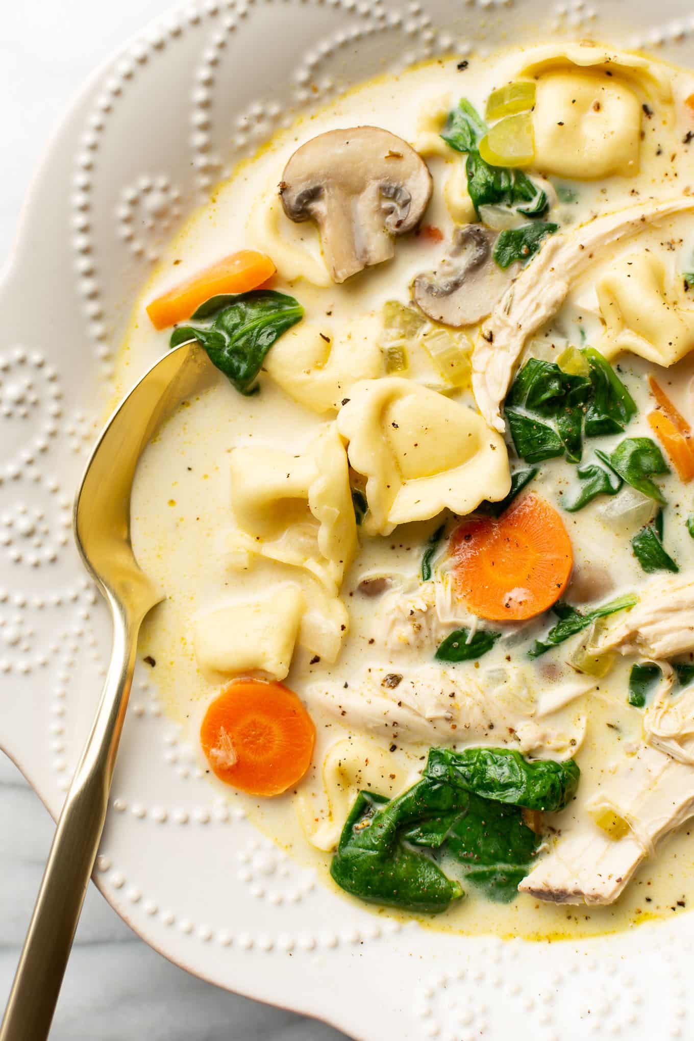 Creamy chicken online tortellini soup