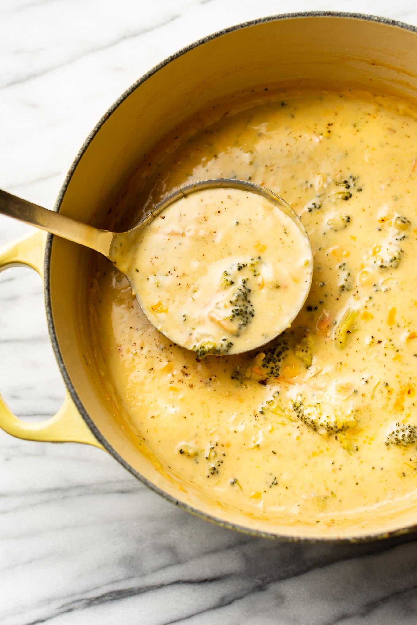 Easy Broccoli Cheddar Soup • Salt & Lavender