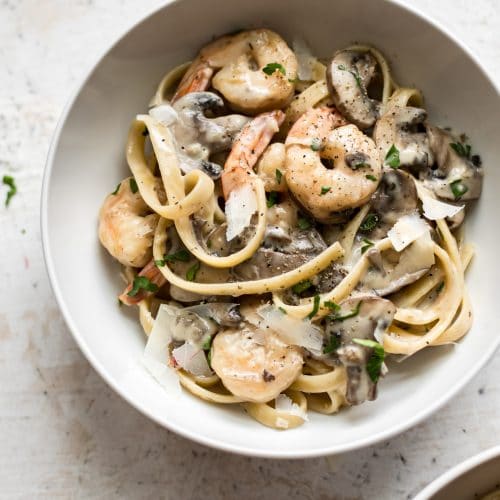 Shrimp and Mushroom Pasta Recipe • Salt & Lavender