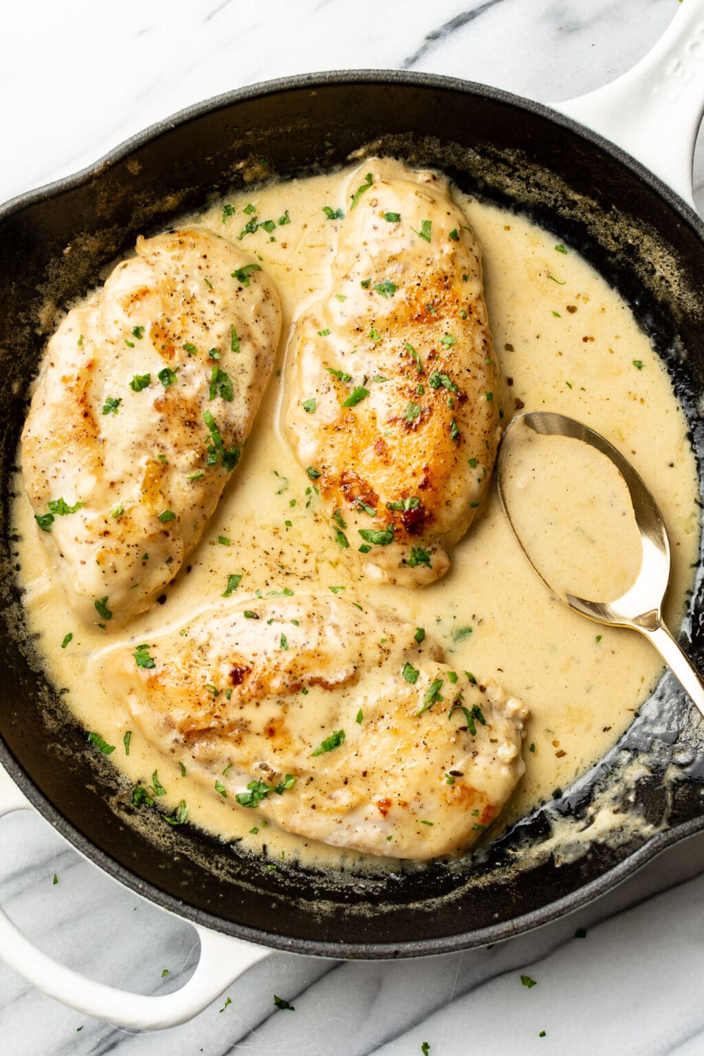 Creamy Chicken in White Wine Sauce • Salt & Lavender