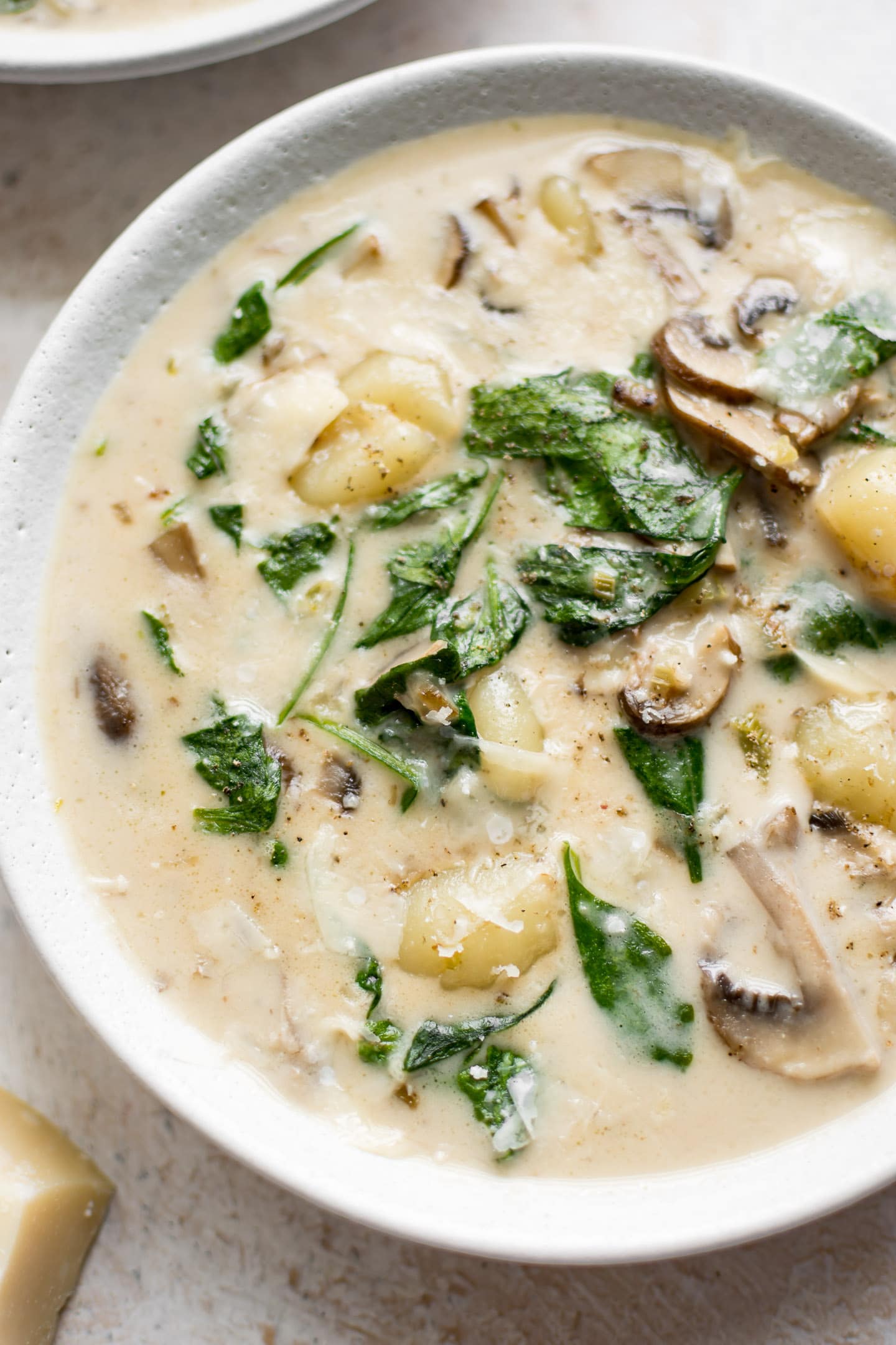 Parmesan, Mushroom, and Spinach Gnocchi Soup • Salt & Lavender
