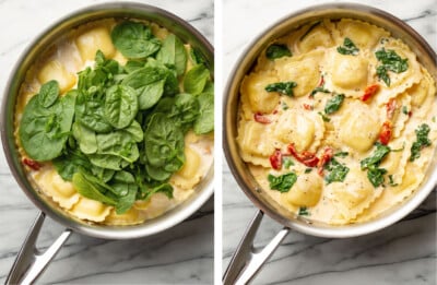 Creamy Tuscan Ravioli (One Pan, 15 Minutes!) • Salt & Lavender