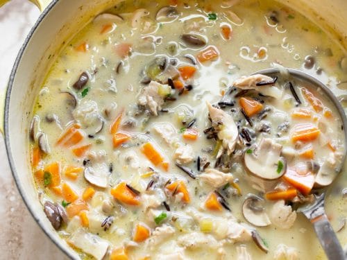 Turkey Wild Rice Soup (with Leftover Turkey) - Striped Spatula