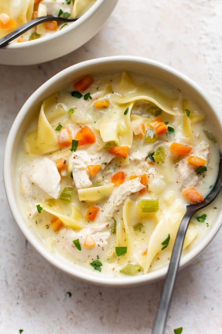 Easy Creamy Chicken Noodle Soup • Salt & Lavender