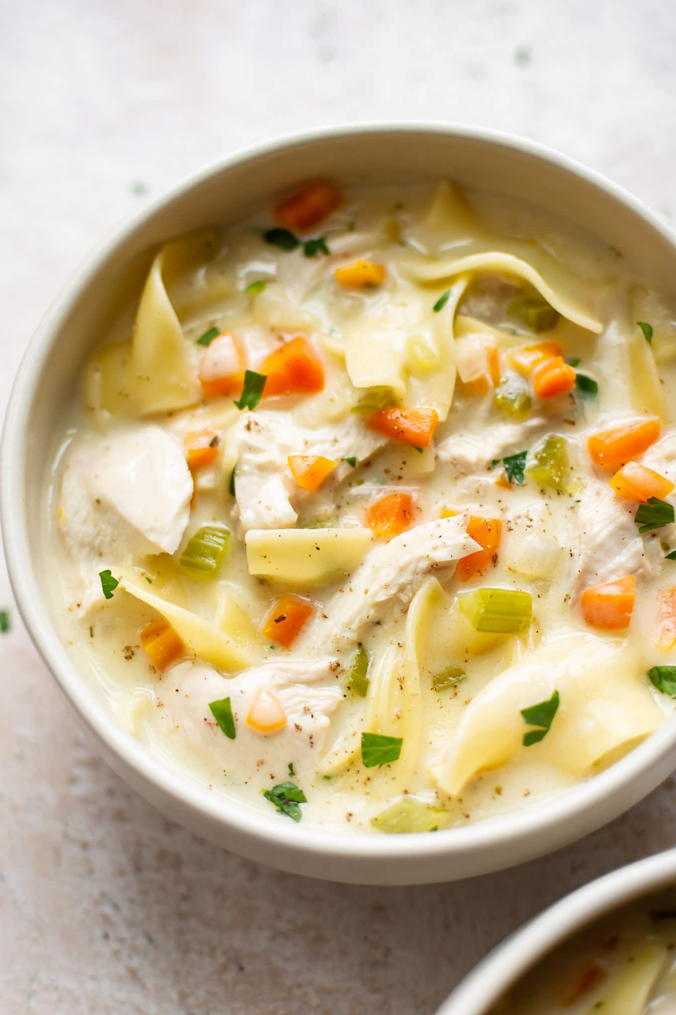 Easy Creamy Chicken Noodle Soup • Salt & Lavender