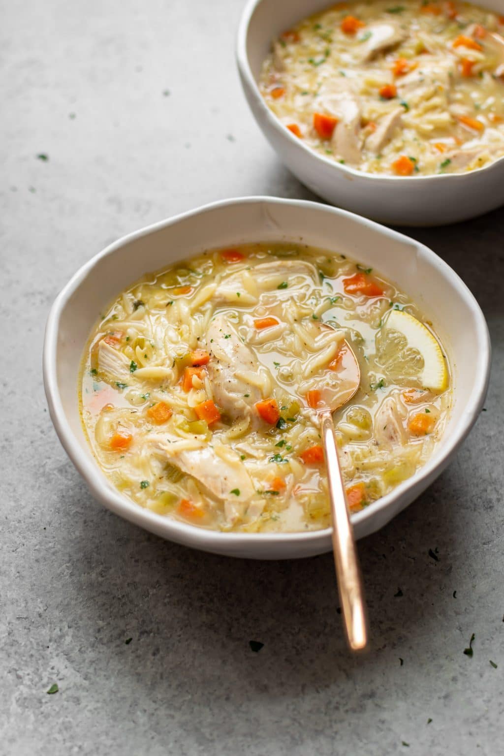 Lemon Chicken Orzo Soup • Salt & Lavender