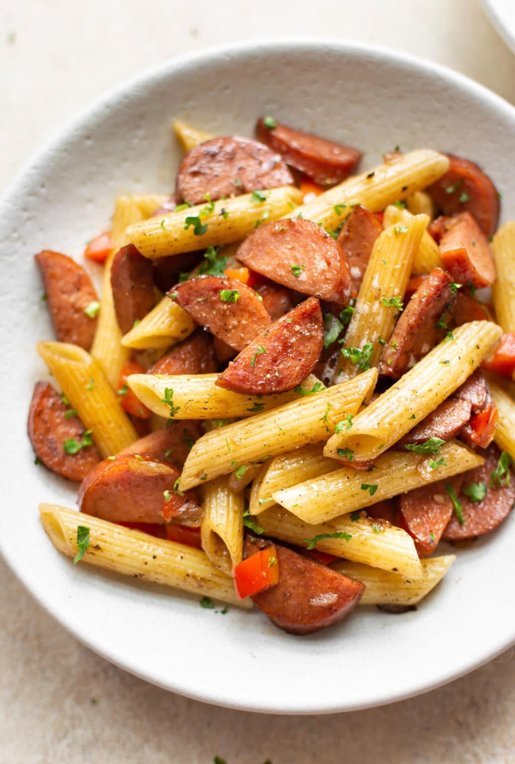 Simple Balsamic Smoked Sausage Pasta Salt Lavender