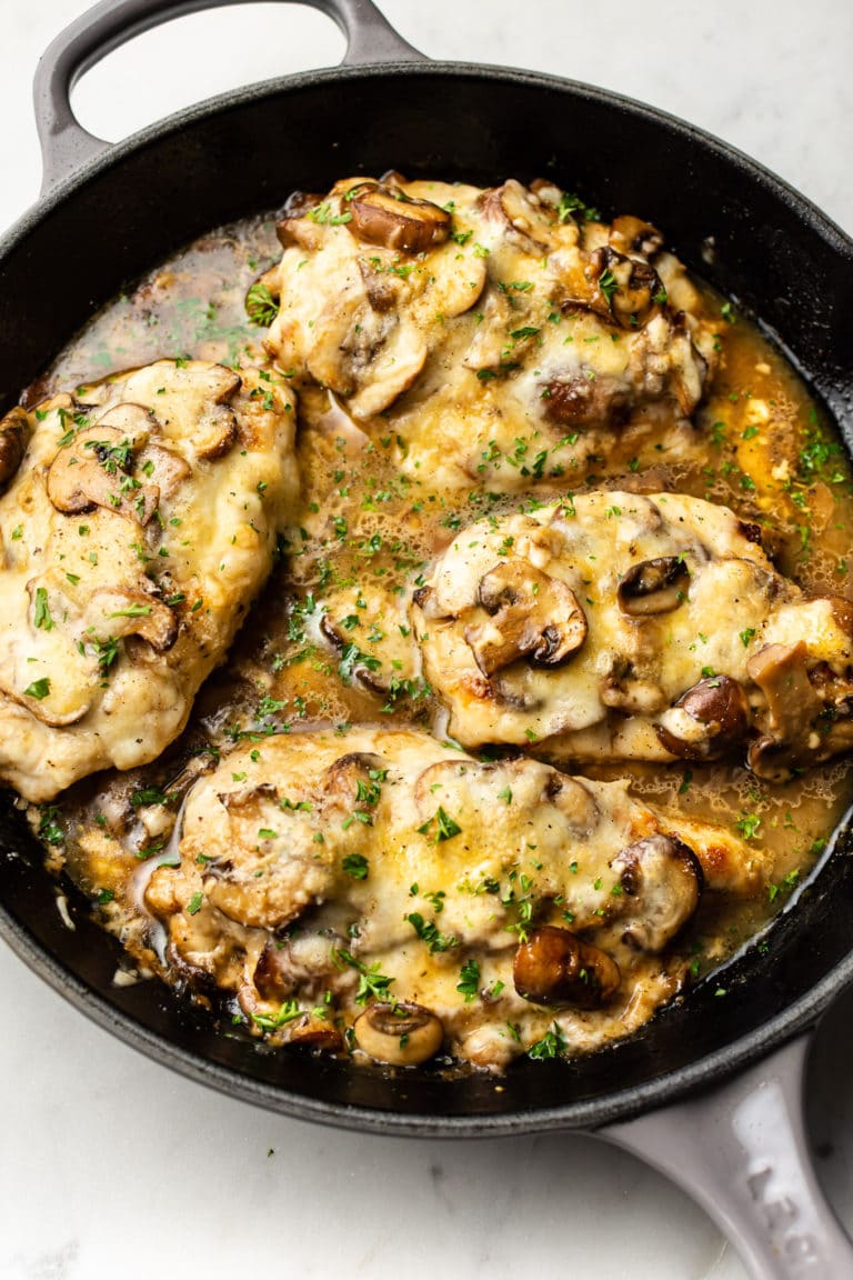 Mozzarella Mushroom White Wine Chicken • Salt & Lavender
