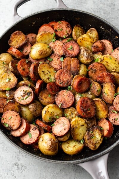 Pesto Pan-fried Sausage and Potatoes • Salt & Lavender