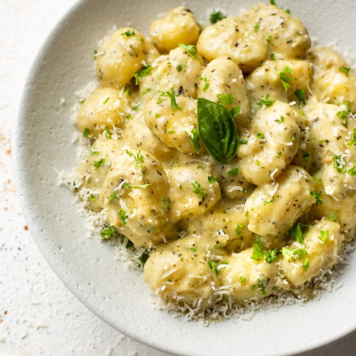 Creamy Pesto Gnocchi • Salt & Lavender