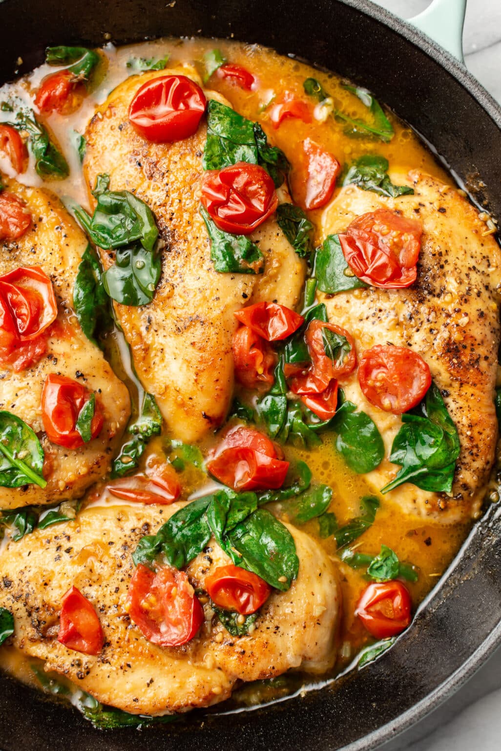 Tomato Spinach White Wine Chicken • Salt & Lavender