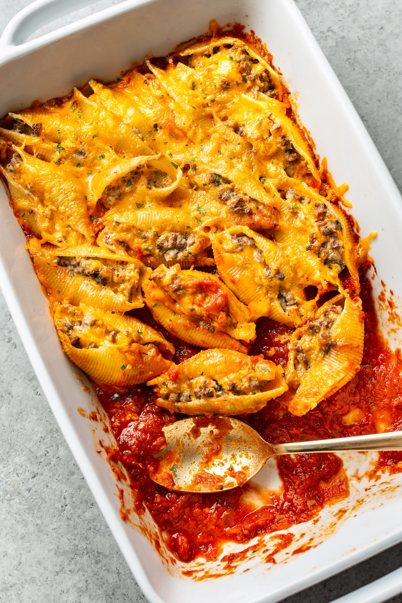 Cheesy Beef Stuffed Shells • Salt & Lavender