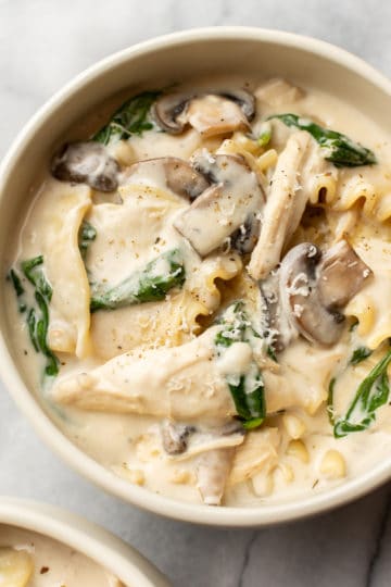 Creamy Chicken Lasagna Soup • Salt & Lavender