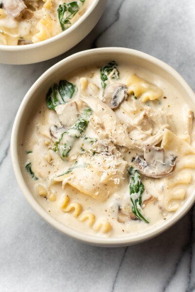 Creamy Chicken Lasagna Soup • Salt & Lavender