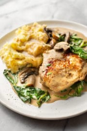 Creamy Spinach Mushroom Pork Chops • Salt & Lavender