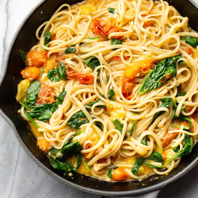 Fresh Spinach and Tomato Pasta • Salt & Lavender