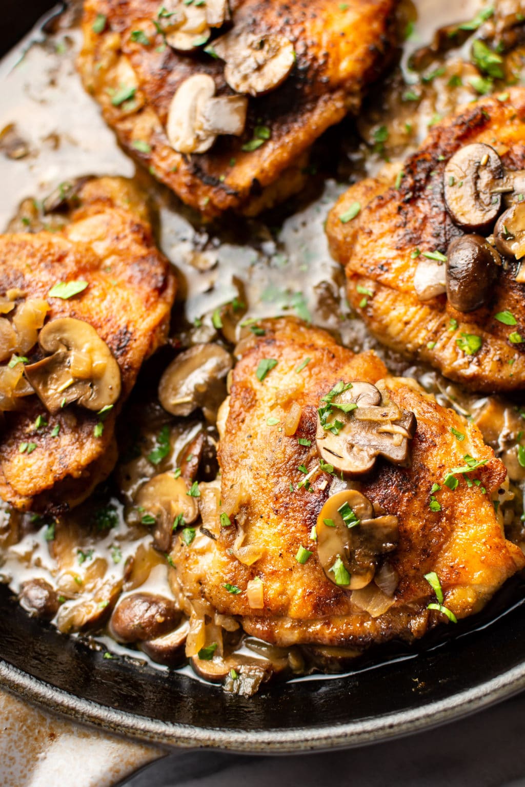 White Wine Mushroom Chicken Thighs • Salt & Lavender