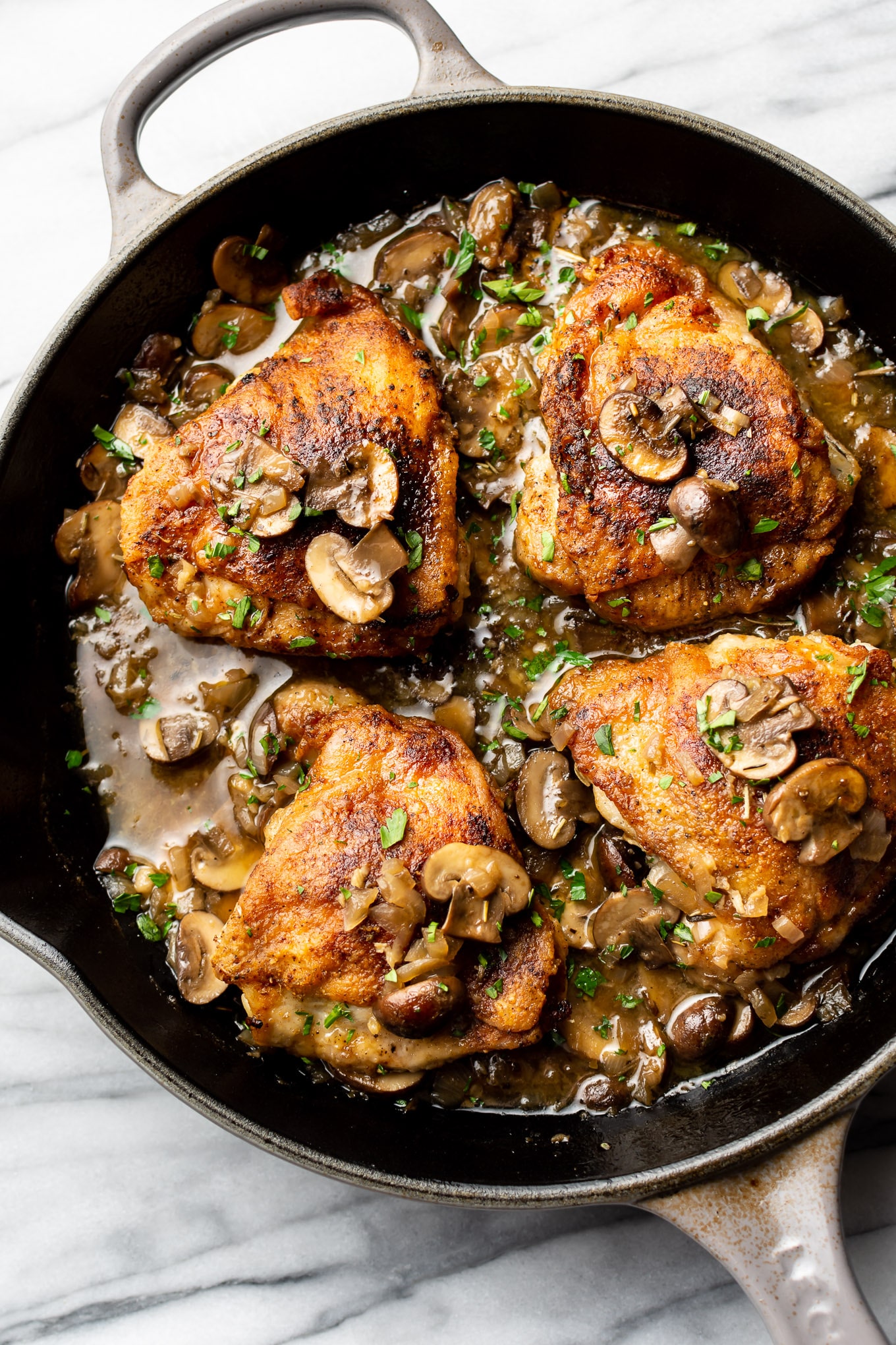 White Wine Mushroom Chicken Thighs • Salt & Lavender